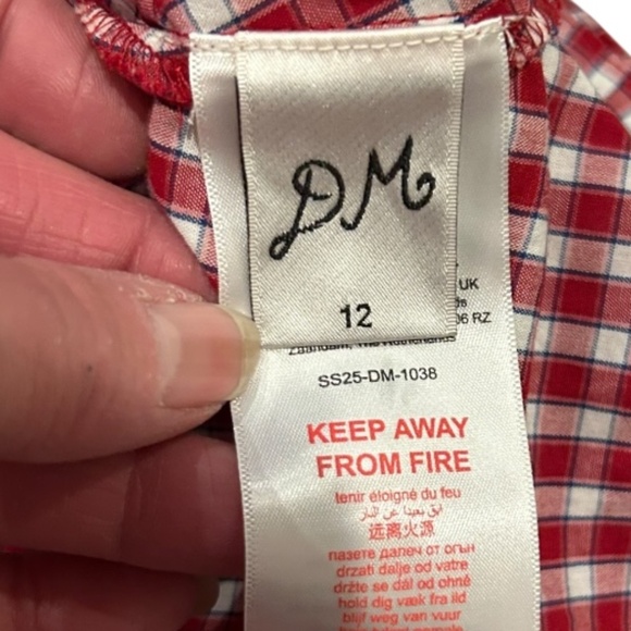 NWOT Damson Madder Red Gingham Summer Sundress Women's size 12 M L New w/o tag - Picture 4 of 4